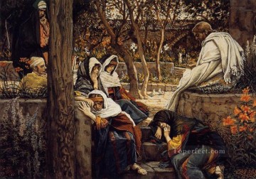 Jesus in Bethanien James Jacques Joseph Tissot Religiosen Christentum Ölgemälde